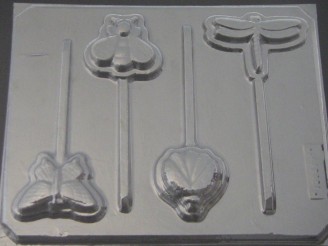 1307 Garden Bugs Chocolate or Hard Candy Lollipop Mold